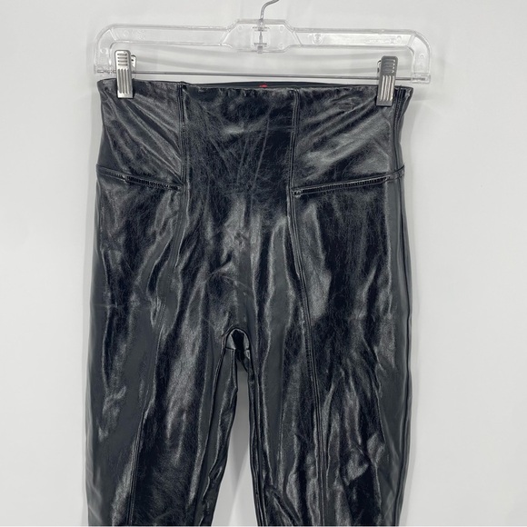 Spanx Shape Faux Leather Patent Leggings High Waist Black Small- 20301R - Picture 3 of 11